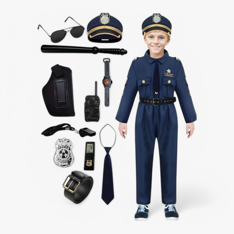 Tapferes Polizei-Outfit für Kinder – Alles-in-einem Set mit Zubehör-Meine Verkleidungskiste