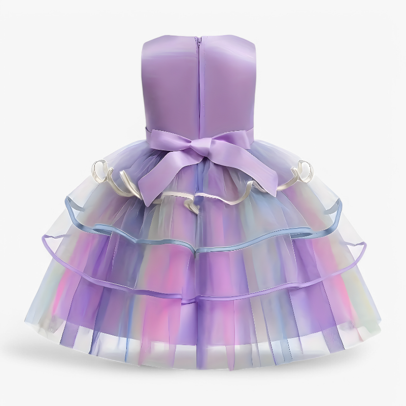 Fantastisches Einhorn Prinzessinnenkleid – Mit Blumen und Buntem Tüll-Meine Verkleidungskiste