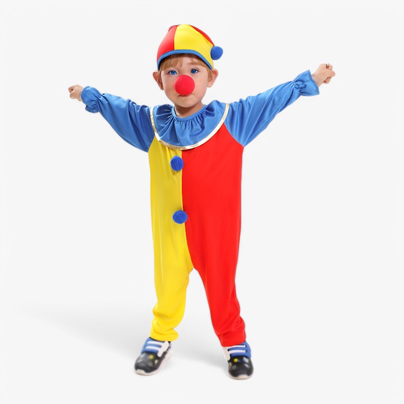 Schattiges Clownkostüm für Kinder – Komplett mit Hut und Clowns-Nase-Meine Verkleidungskiste