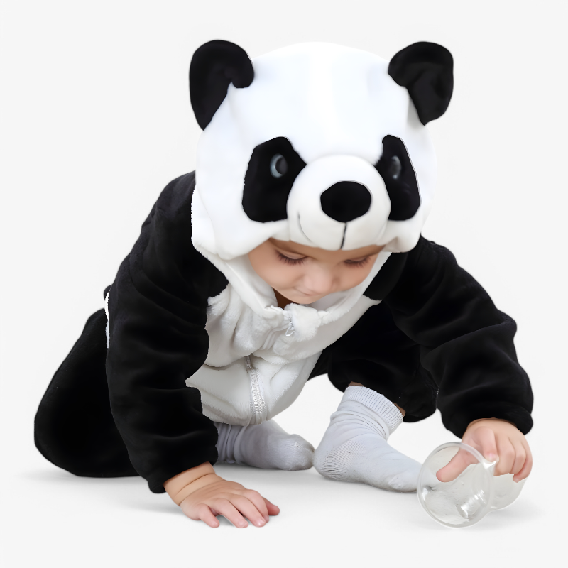 Panda Overall für Kinder – Niedlicher Strampler mit Panda Kapuze-Meine Verkleidungskiste