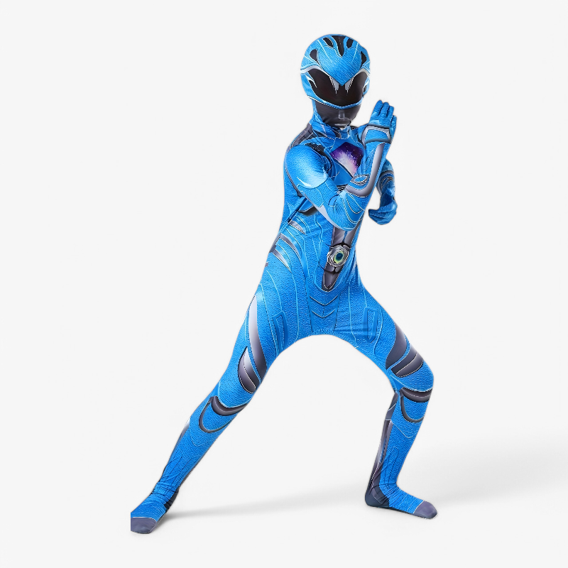Blauer Superheldenanzug für Kinder – Komplettes Outfit mit Helm-Meine Verkleidungskiste