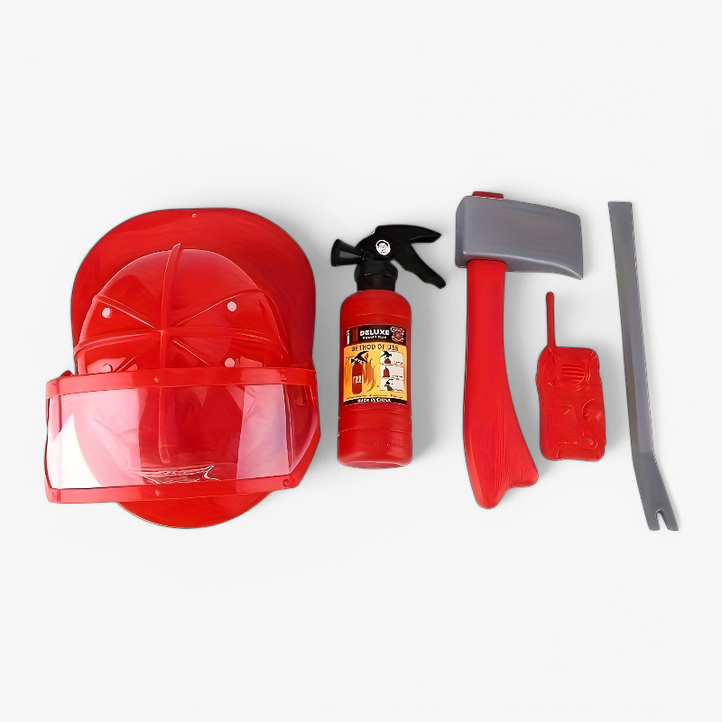 Tapferer Feuerwehrmann Action Set für Kinder – Komplett mit Helm, Feuerlöscher und Werkzeug-Meine Verkleidungskiste