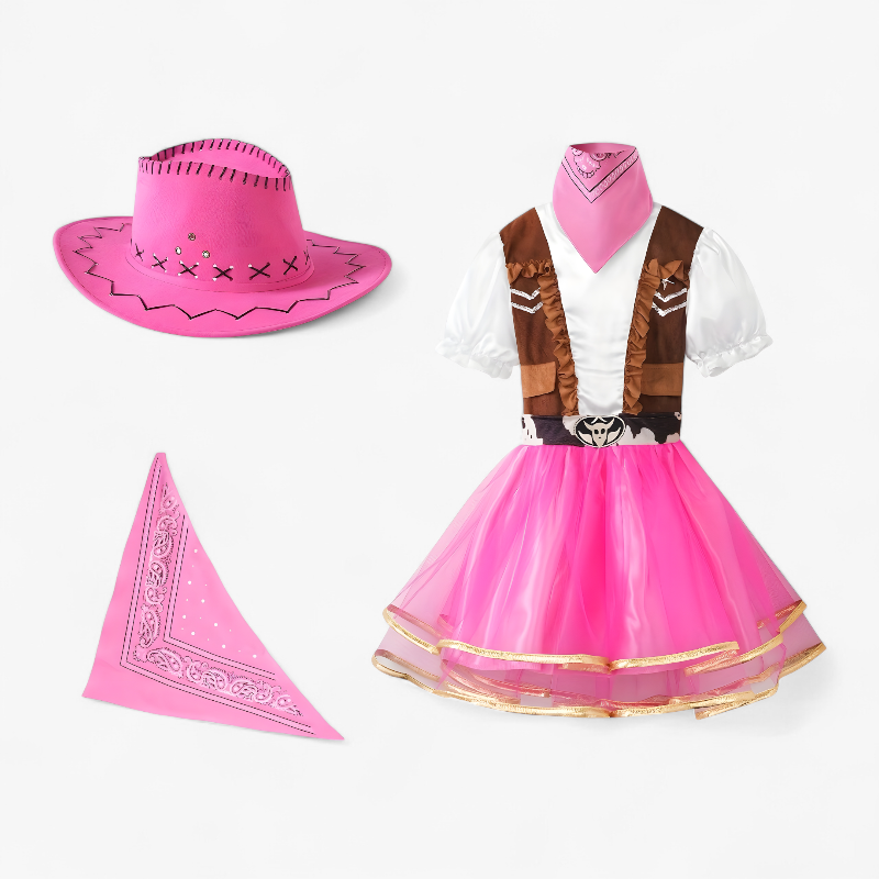Cowgirl Kostüm für Mädchen – Inklusive Hut, Schal und Rock für Partys und Abenteuer-Meine Verkleidungskiste