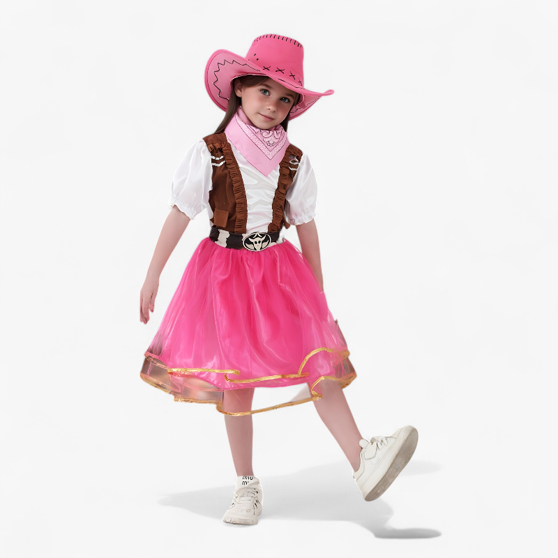 Cowgirl Kostüm für Mädchen – Inklusive Hut, Schal und Rock für Partys und Abenteuer-Meine Verkleidungskiste