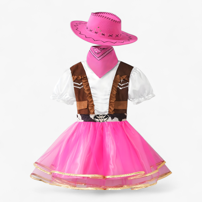 Cowgirl Kostüm für Mädchen – Inklusive Hut, Schal und Rock für Partys und Abenteuer-Meine Verkleidungskiste