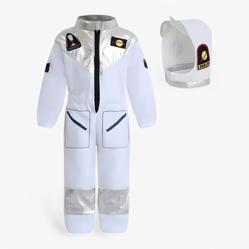 Astronauten Kostüm für Kinder – Inklusive Helm und Raumfahrt-Patches-Meine Verkleidungskiste