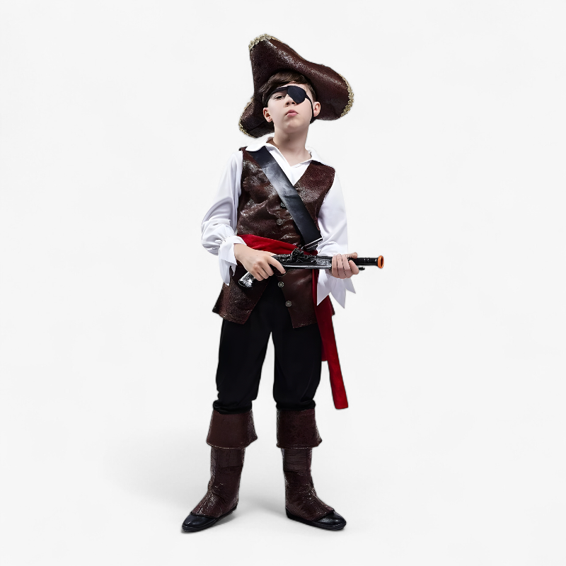 Piratenkostüm für Kinder – Deluxe Jack Sparrow Outfit mit Hut, Gürtel und detaillierter Jacke-Meine Verkleidungskiste