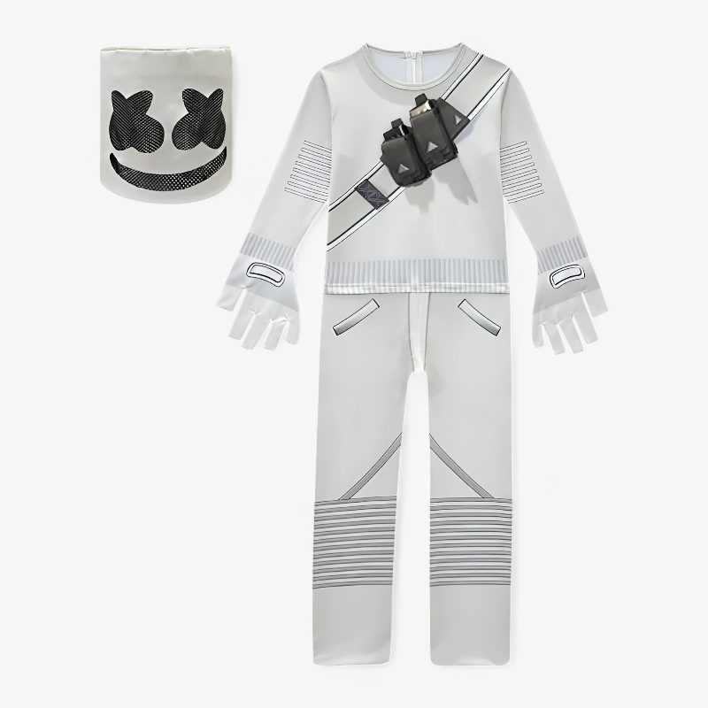 Marshmello DJ Kostüm für Kinder – LED Maske und Jumpsuit-Meine Verkleidungskiste