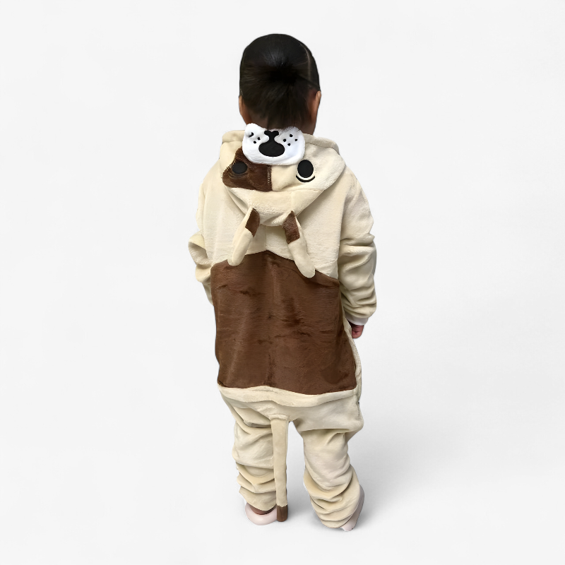 Hund Onesie Kostüm für Kinder – Weiches und Niedliches Mops-Design-Meine Verkleidungskiste