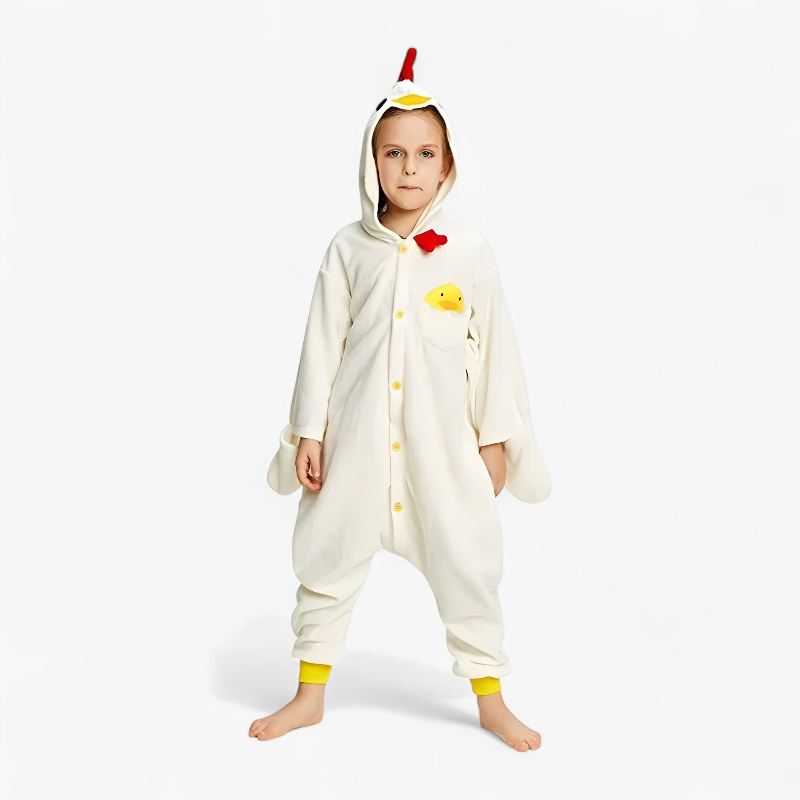 Hühnchen Onesie Kostüm für Kinder – Bequem, Weich und Niedlich-Meine Verkleidungskiste