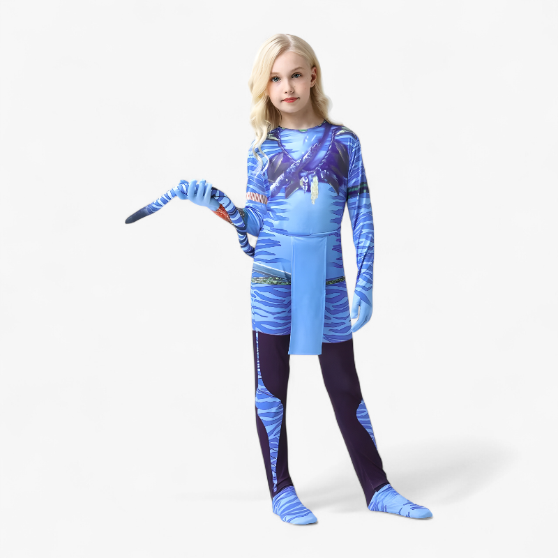 Avatar Kostüm für Kinder – Inklusive Handschuhe und Schwanz für einen Abenteurer-Look-Meine Verkleidungskiste