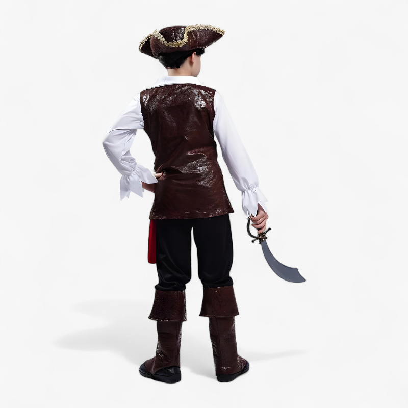 Piratenkostüm für Kinder – Deluxe Jack Sparrow Outfit mit Hut, Gürtel und detaillierter Jacke-Meine Verkleidungskiste