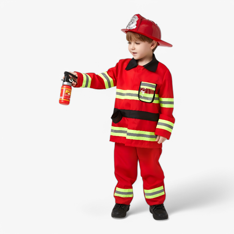 Feuerwehrmann Kostüm für Kinder – Inklusive Helm und Feuerlöscher-Meine Verkleidungskiste