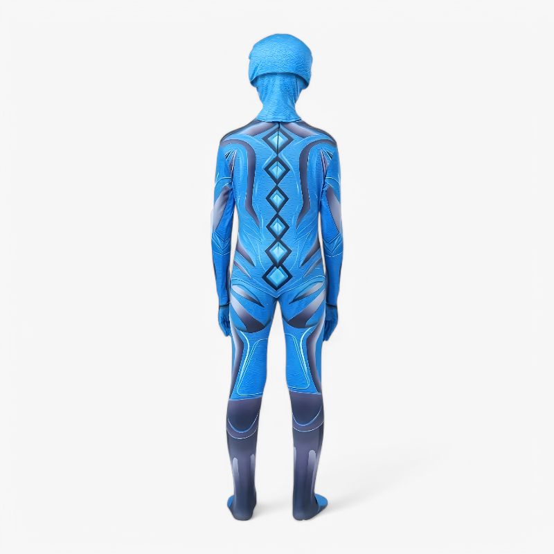 Blauer Superheldenanzug für Kinder – Komplettes Outfit mit Helm-Meine Verkleidungskiste