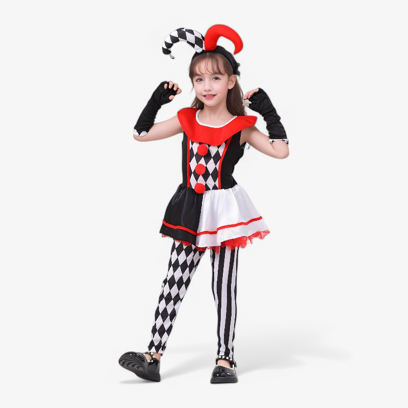Mini-Clownkostüm für Mädchen – Inklusive Hut, Handschuhe und Leggings-Meine Verkleidungskiste