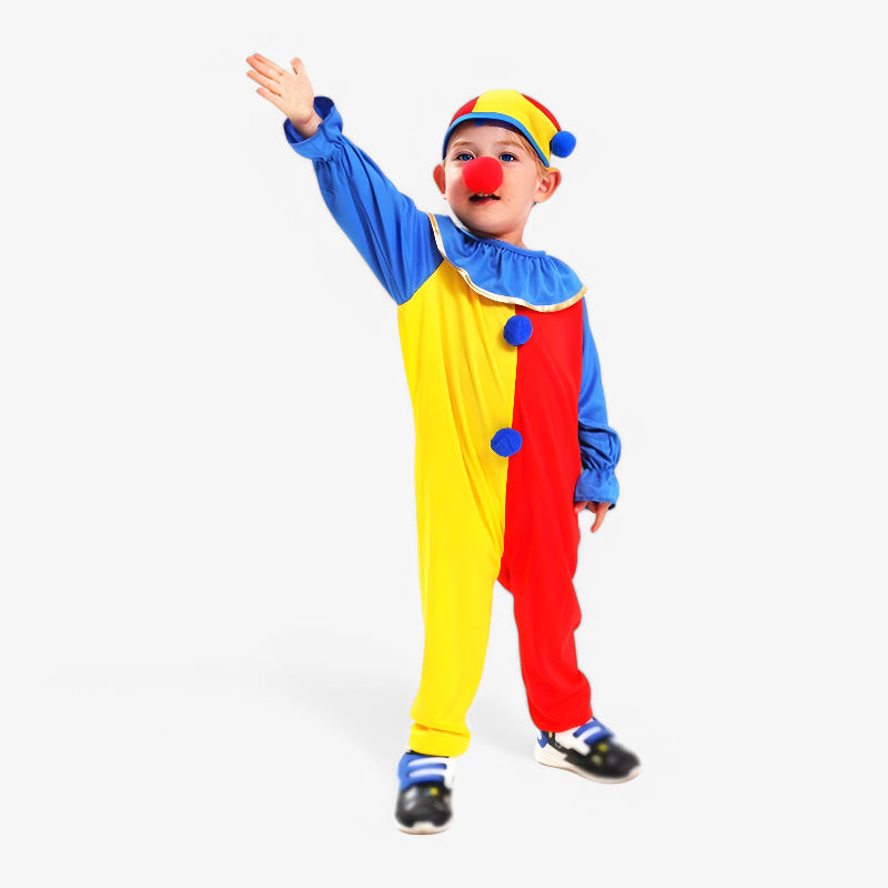 Schattiges Clownkostüm für Kinder – Komplett mit Hut und Clowns-Nase-Meine Verkleidungskiste