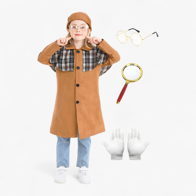 Detektivkostüm für Kinder – Inklusive Hut, Jacke & Accessoires-Meine Verkleidungskiste