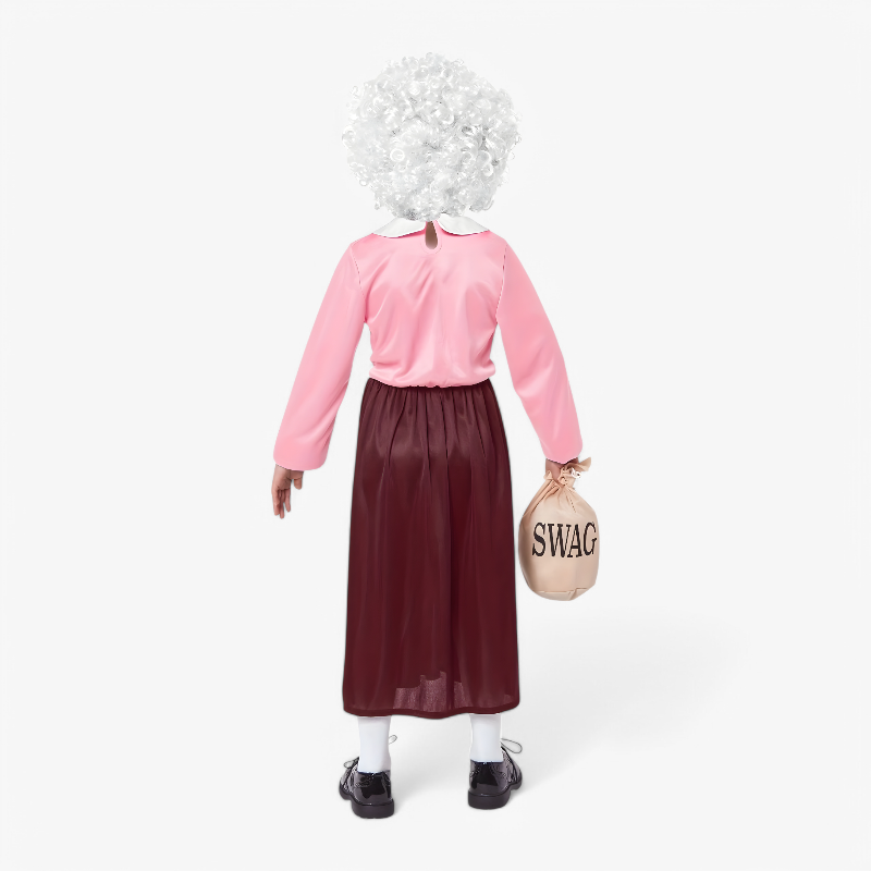 Alte Dame Dieb Kostüm für Kinder – Inklusive Perücke, Maske, Stock und Tasche-Meine Verkleidungskiste