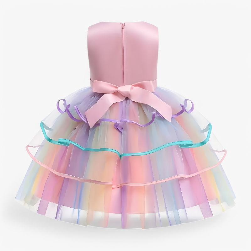Fantastisches Einhorn Prinzessinnenkleid – Mit Blumen und Buntem Tüll-Meine Verkleidungskiste