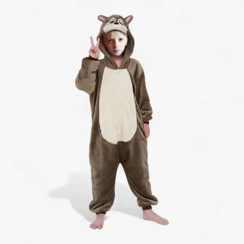 Eichhörnchen Onesie für Kinder – Inklusive Hut und Ohren-Meine Verkleidungskiste