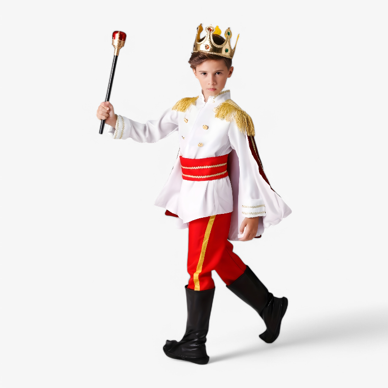 Prinz Kostüm für Kinder – Königliches Outfit mit Krone, Stab und Umhang-Meine Verkleidungskiste
