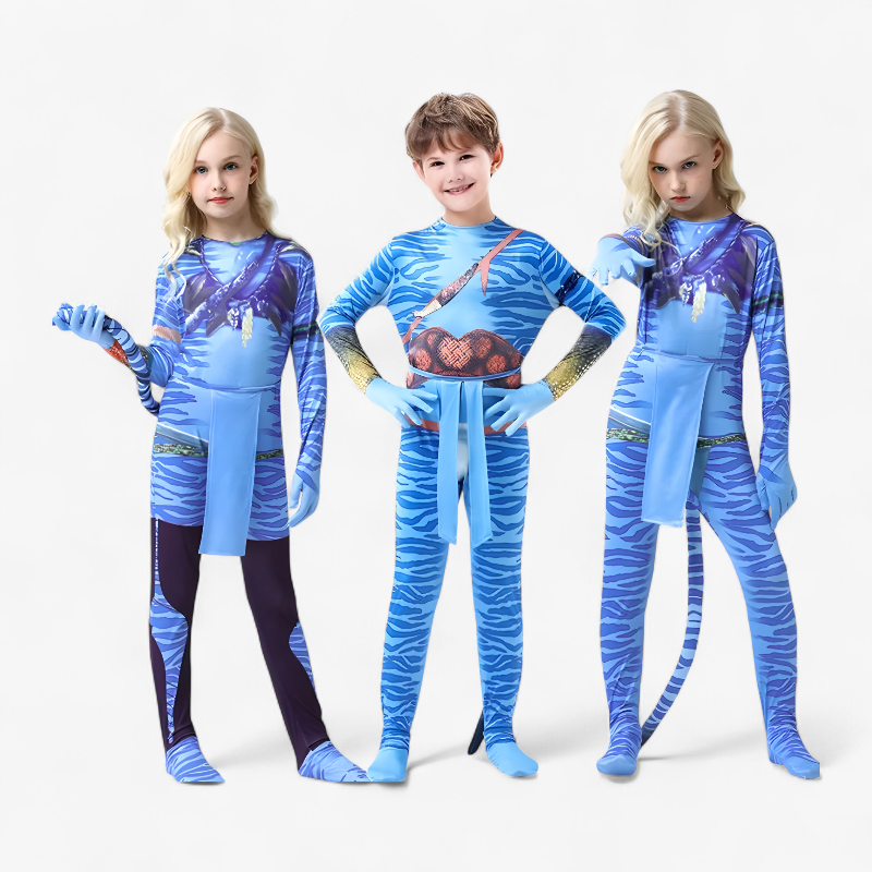 Avatar Kostüm für Kinder – Inklusive Handschuhe und Schwanz für einen Abenteurer-Look-Meine Verkleidungskiste