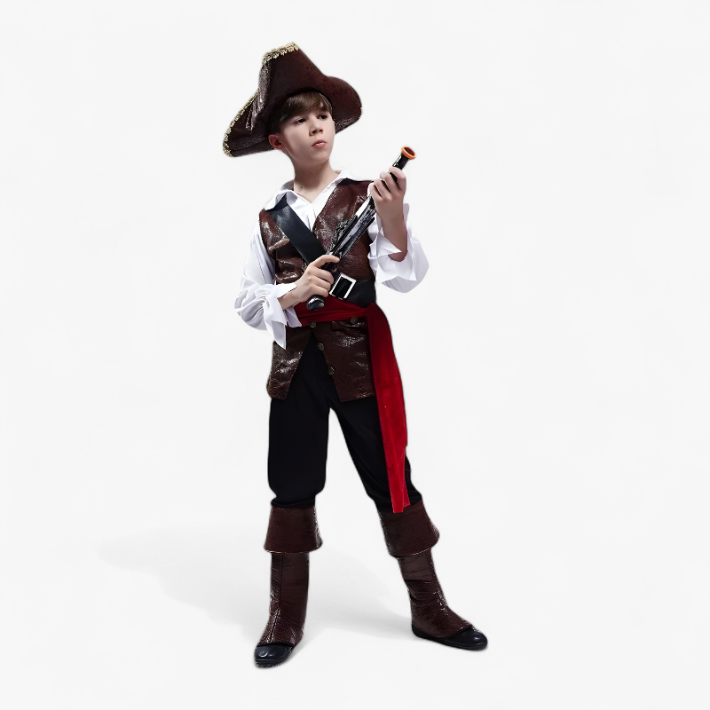 Piratenkostüm für Kinder – Deluxe Jack Sparrow Outfit mit Hut, Gürtel und detaillierter Jacke-Meine Verkleidungskiste
