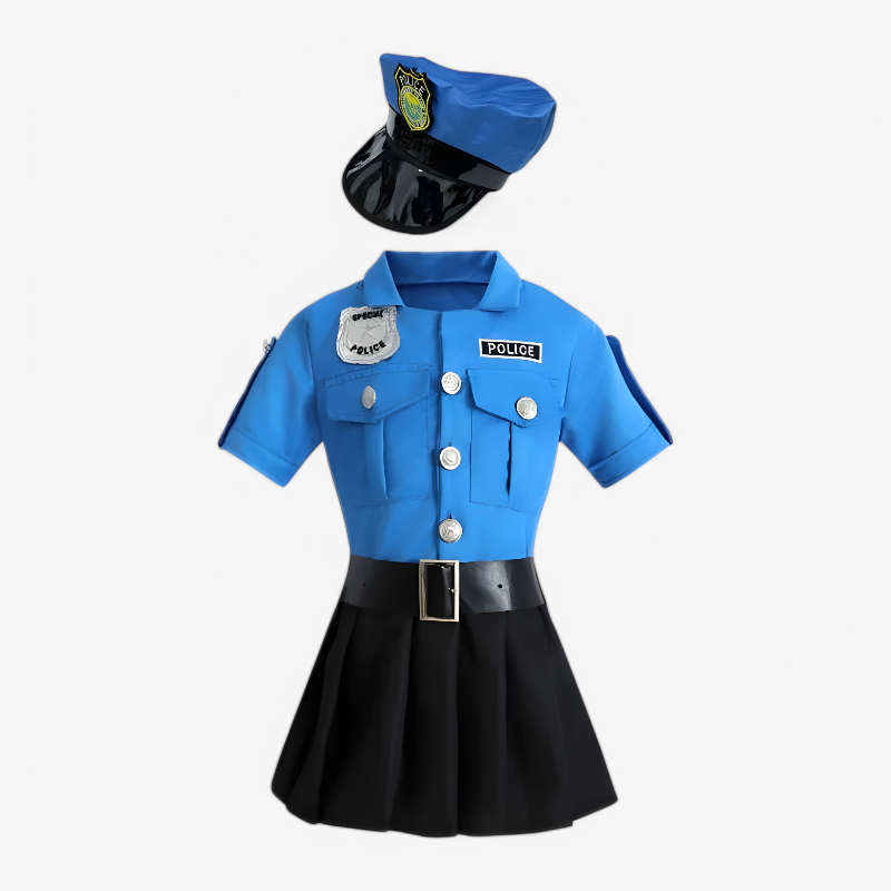 Polizei Kostüm für Mädchen – Inklusive Hut und Accessoires-Meine Verkleidungskiste