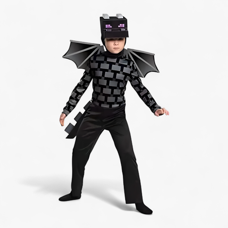 Minecraft Drachenkostüm für Kinder – 3D Jumpsuit mit Flügeln und Kopfbedeckung-Meine Verkleidungskiste