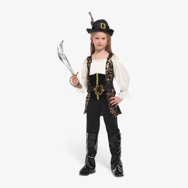 Piratenkostüm für Mädchen – Inklusive Hut, Gürtel und Schwert-Meine Verkleidungskiste