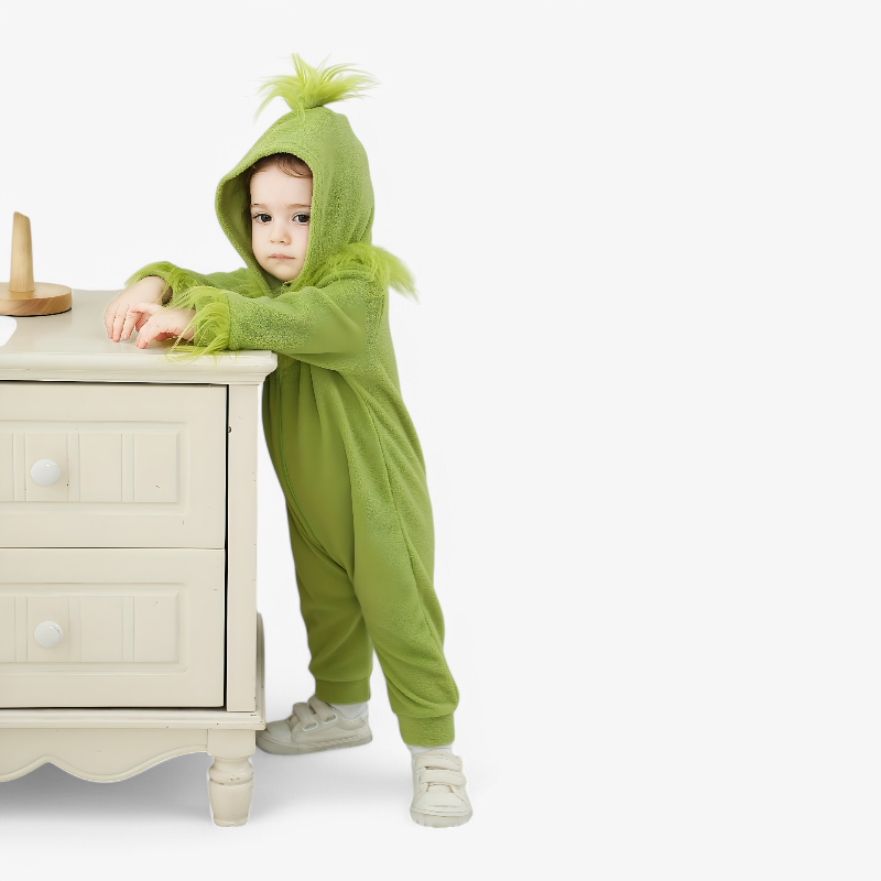 Grinch Overall für Babys – Inklusive Flauschiger Kapuze und Details-Meine Verkleidungskiste