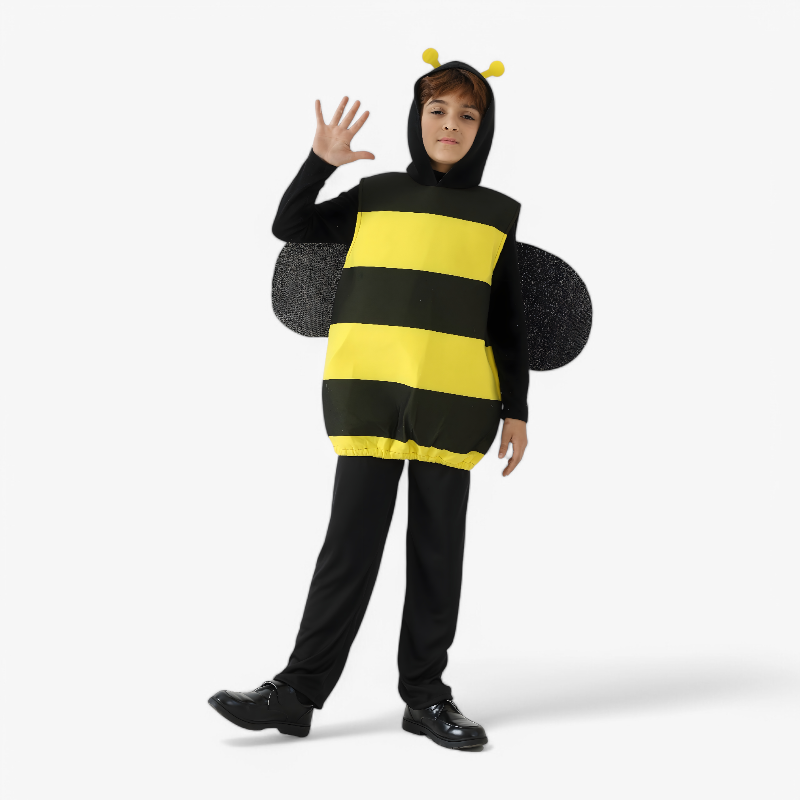 Niedliches Bienenkostüm für Kinder – Gelb und Schwarz Outfit mit Flügeln und Hut-Meine Verkleidungskiste