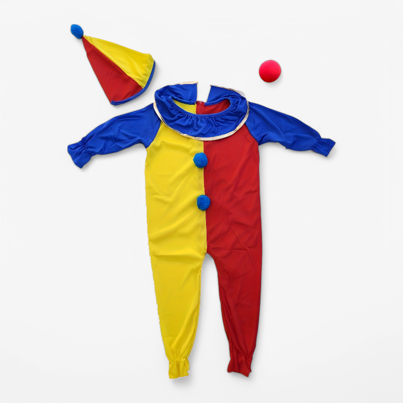 Schattiges Clownkostüm für Kinder – Komplett mit Hut und Clowns-Nase-Meine Verkleidungskiste